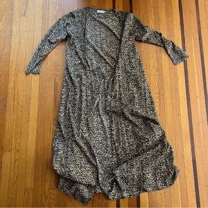 Tiare Hawaii long leopard swim coverup robe gown chaise one size EUC